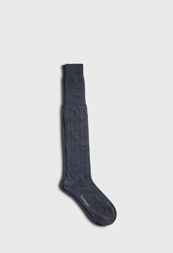 Socks Wool Vertical Dash Stripe Sock Grey Paulstuart Mens