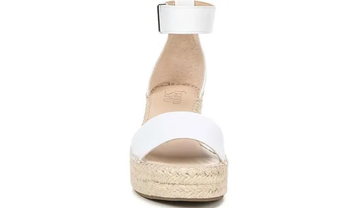 Spadrilles Women Franco Sarto Franco Clemens Espadrille Wedge Sandal White Leather