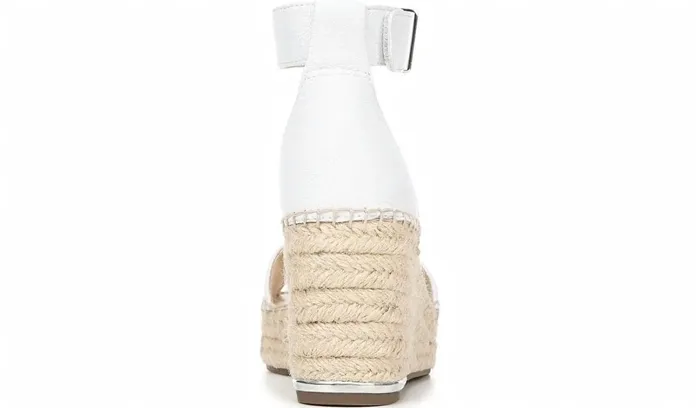 Spadrilles Women Franco Sarto Franco Clemens Espadrille Wedge Sandal White Leather