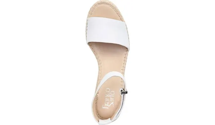 Spadrilles Women Franco Sarto Franco Clemens Espadrille Wedge Sandal White Leather