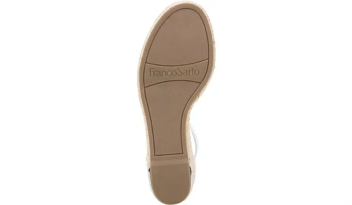 Spadrilles Women Franco Sarto Franco Clemens Espadrille Wedge Sandal White Leather