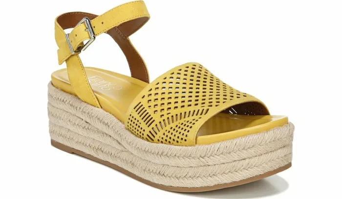 Spadrilles Women Franco Sarto Franco Tennia Espadrille Platform Sandal Yellow Suede