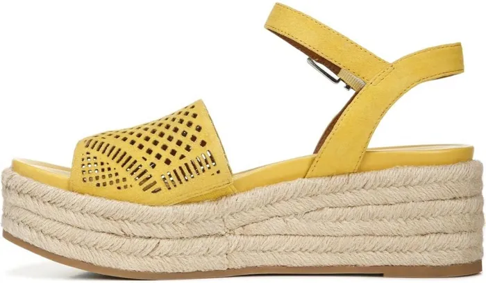 Spadrilles Women Franco Sarto Franco Tennia Espadrille Platform Sandal Yellow Suede
