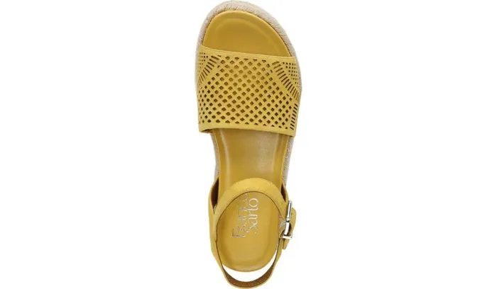 Spadrilles Women Franco Sarto Franco Tennia Espadrille Platform Sandal Yellow Suede