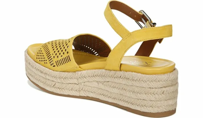 Spadrilles Women Franco Sarto Franco Tennia Espadrille Platform Sandal Yellow Suede