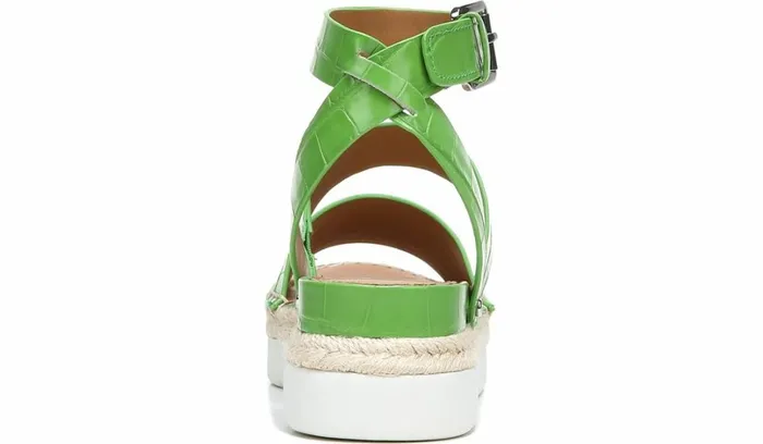 Sport Sandals Women Franco Sarto Sarto Calvin Wedge Sandal Green Crocco Leather