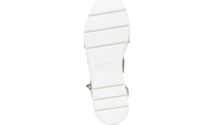 Sport Sandals Women Franco Sarto Sarto Calvin Wedge Sandal Green Crocco Leather