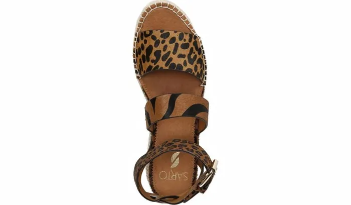Sport Sandals Women Franco Sarto Sarto Calvin Wedge Sandal Whiskey Calf Hair