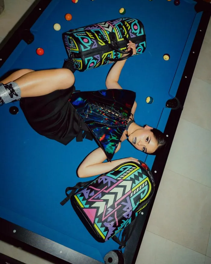 SPRAYGROUND AI PATH TO THE FUTURE III DUFFLE 8211 SANDFLOWER COLLAB GLOW IN THE DARK Bags