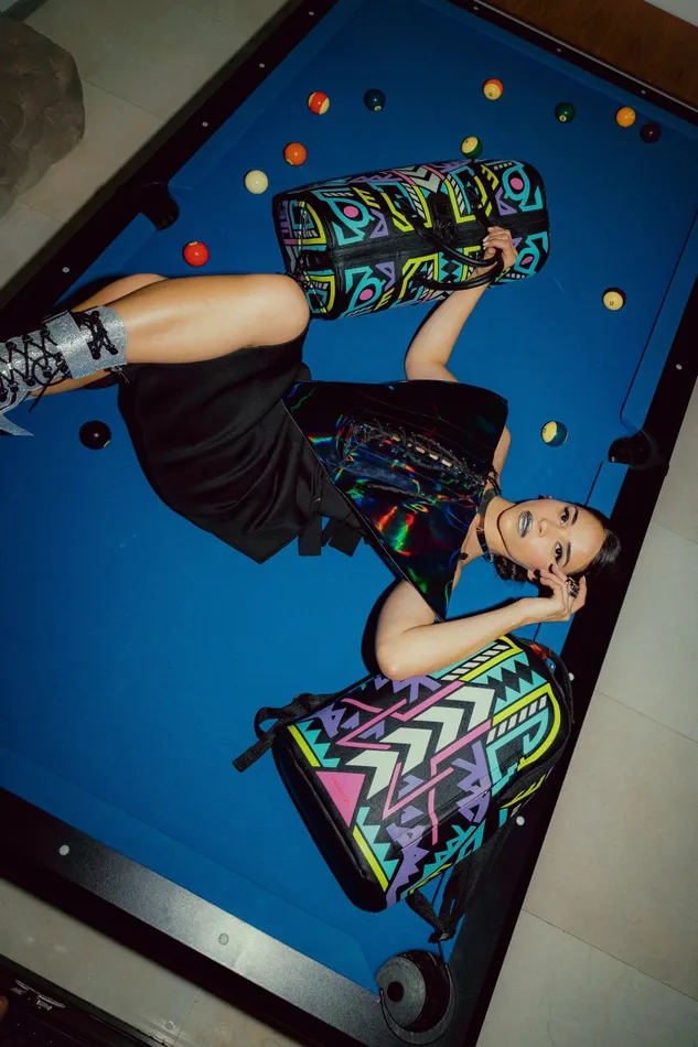 SPRAYGROUND AI PATH TO THE FUTURE III DUFFLE 8211 SANDFLOWER COLLAB GLOW IN THE DARK Bags