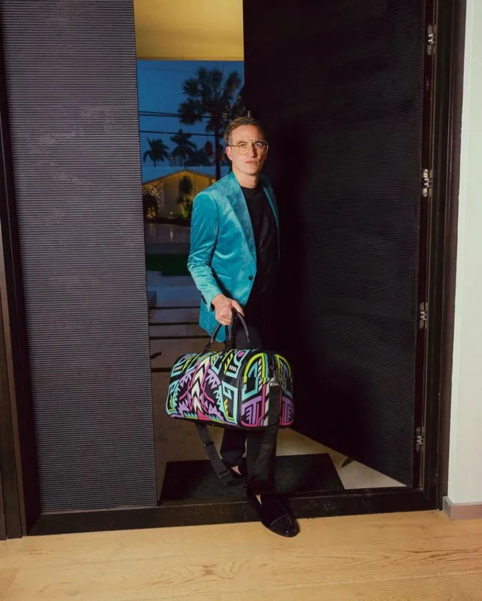SPRAYGROUND AI PATH TO THE FUTURE III DUFFLE 8211 SANDFLOWER COLLAB GLOW IN THE DARK Bags