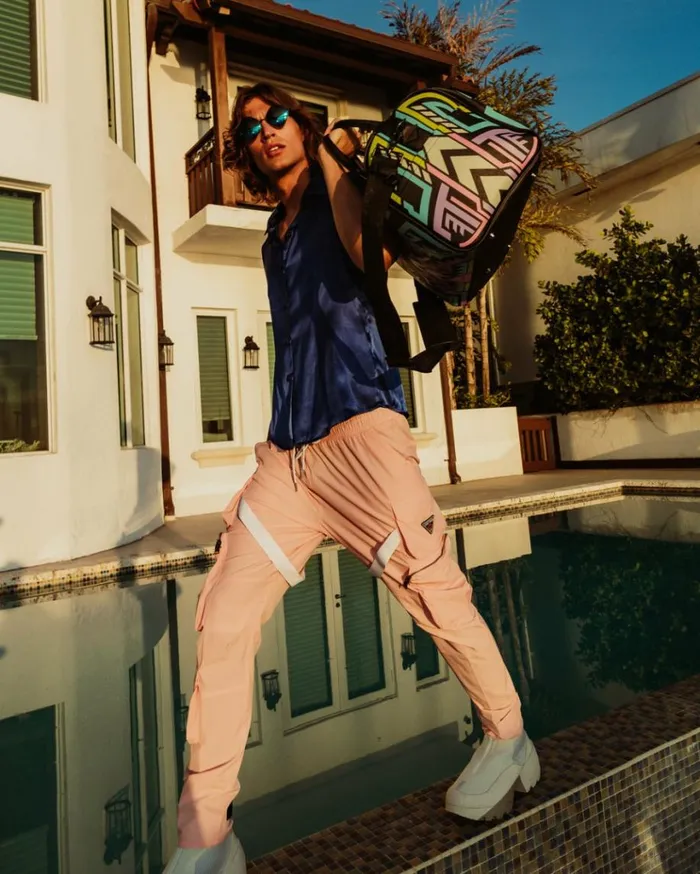 SPRAYGROUND AI PATH TO THE FUTURE III DUFFLE 8211 SANDFLOWER COLLAB GLOW IN THE DARK Bags