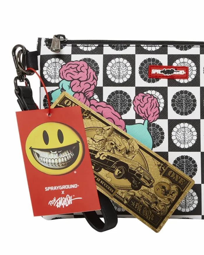 SPRAYGROUND POODLE CHECK RON ENGLISH COLLAB POUCHETTE Bags