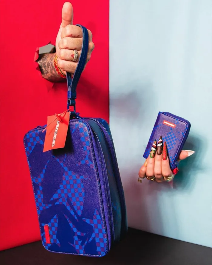 SPRAYGROUND SHARK CHECK BLUE WALLET Bags SPRAYGROUND SHARK CHECK BLUE WALLET Bags
