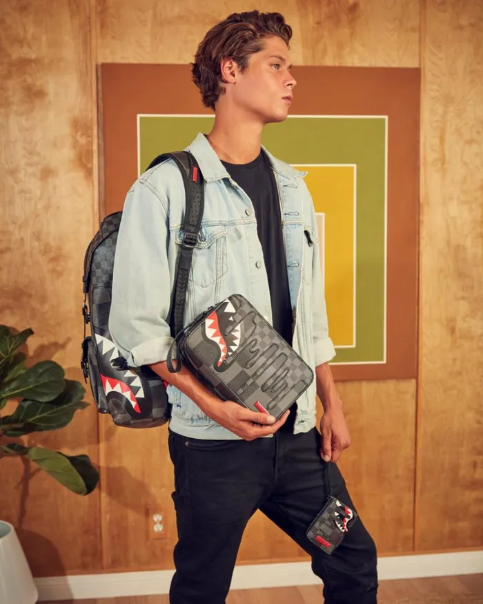 SPRAYGROUND XTC GREY SHARKS IN PARIS TOILETRY BAG Bags