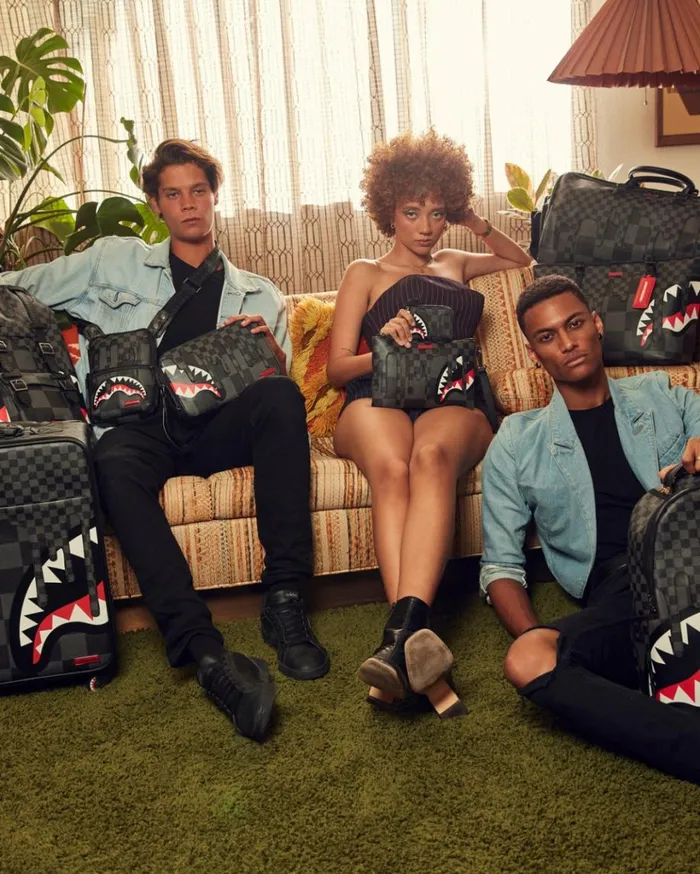 SPRAYGROUND XTC GREY SHARKS IN PARIS TOILETRY BAG Bags