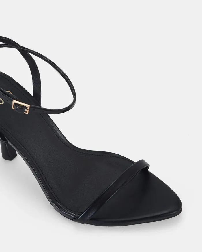 Stilettos Women NOVO Shoes YAZMEEN BLACK Open Toe Heels