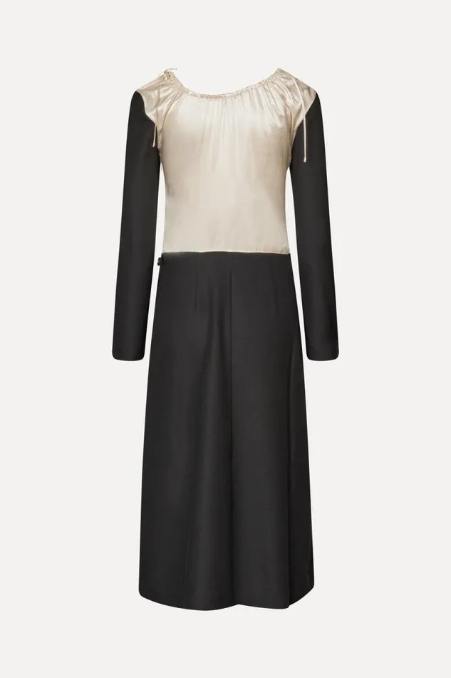Stine Goya Dresses Wrap Midi Dress 8211 Black Butter Milk 8211 Women