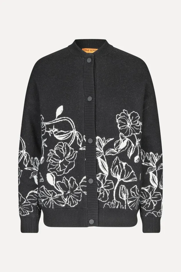 Stine Goya Knitwear Long Sleeve Cardigan 8211 Eccentric Floral 8211 Women