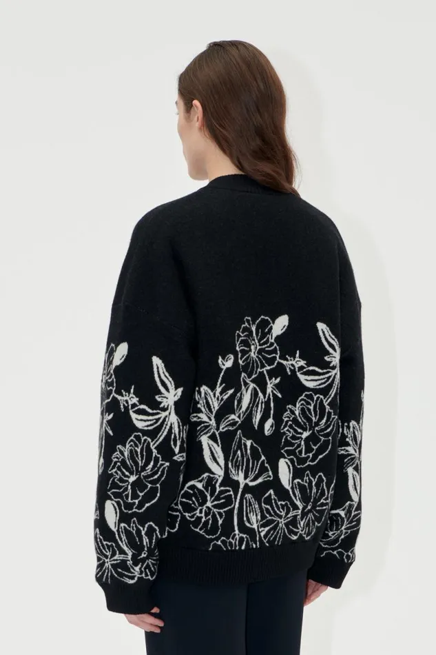 Stine Goya Knitwear Long Sleeve Cardigan 8211 Eccentric Floral 8211 Women