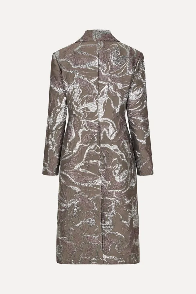 Stine Goya Outerwear Long Sleeve Straight Coat 8211 Abstract Foliage 8211 Women