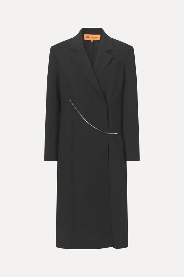 Stine Goya Outerwear Straight Long Sleeve Coat 8211 Black 8211 Women