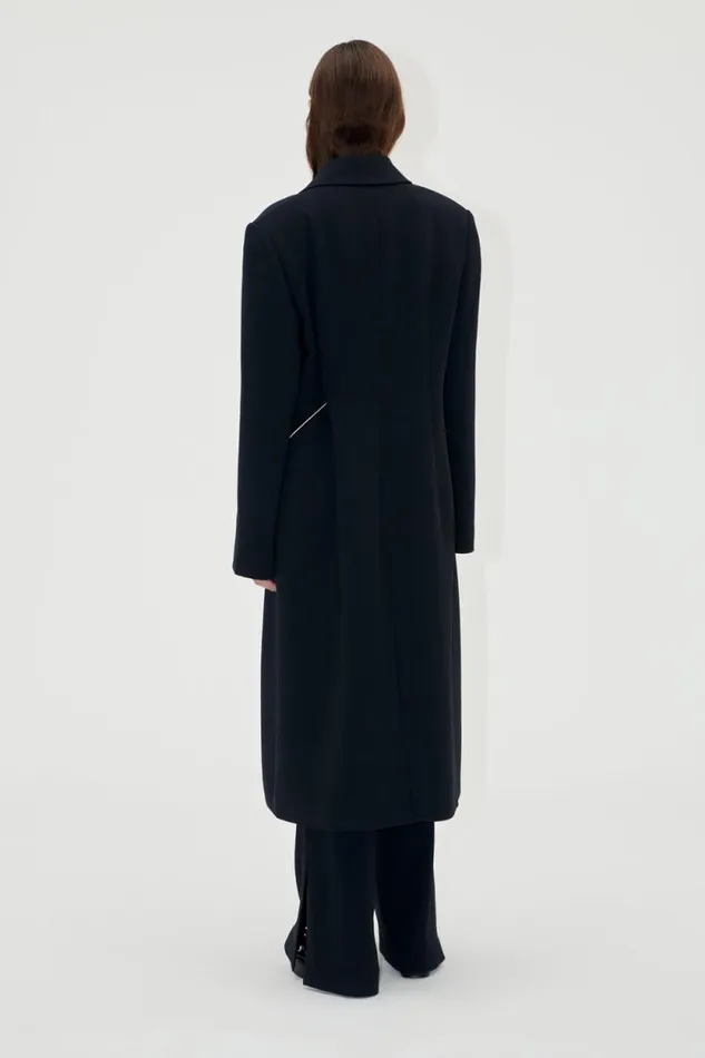 Stine Goya Outerwear Straight Long Sleeve Coat 8211 Black 8211 Women