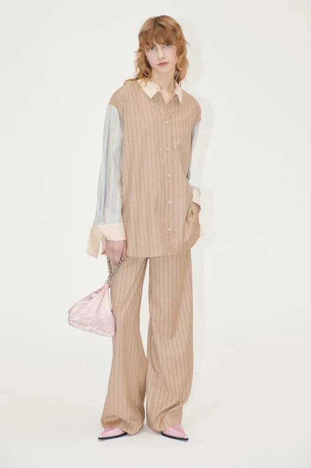 Stine Goya Pants Reversed Wide Leg Pants 8211 Multi Stripes 8211 Women