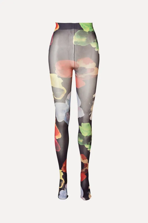 Stine Goya Socks and Tights Nylon Stockings 8211 Watercolor Bloom 8211 Women