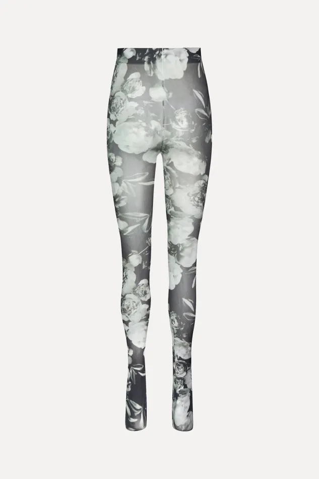 Stine Goya Socks and Tights Vero Stockings 8211 Metalized Peonies 8211 Women