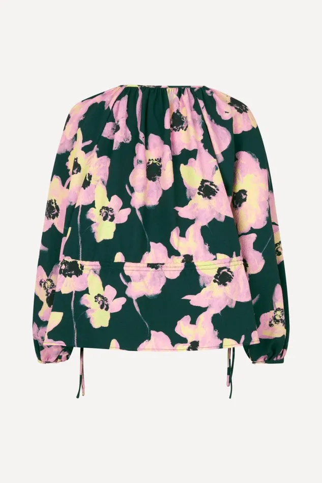 Stine Goya Tops and Shirts Eveline Blouse 8211 Filigran Flower Green 8211 Women