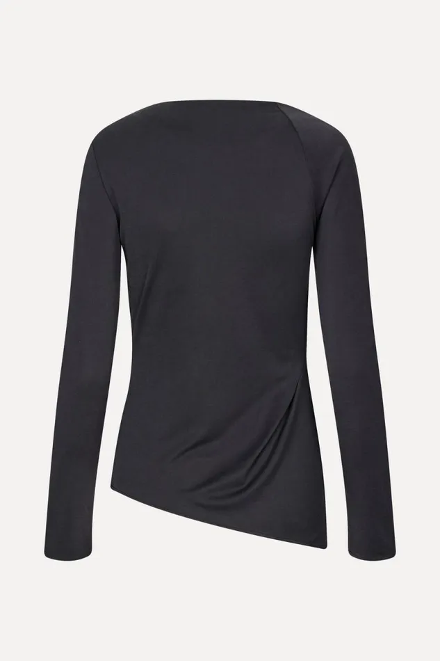 Stine Goya Tops and Shirts Long Sleeve Top With Fixed Buckle 8211 Jet Black 8211 Women