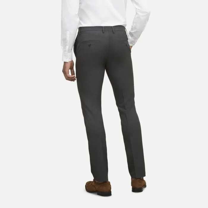 Stretch Solid Skinny Fit Flex Waistband Flat Front Dress Pant Chcoal Htr Men Kenneth Cole Bottoms