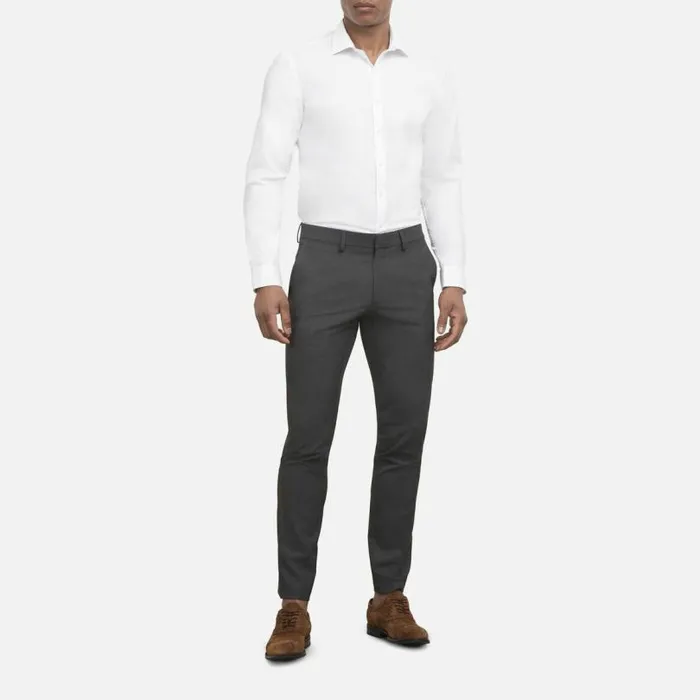 Stretch Solid Skinny Fit Flex Waistband Flat Front Dress Pant Chcoal Htr Men Kenneth Cole Bottoms