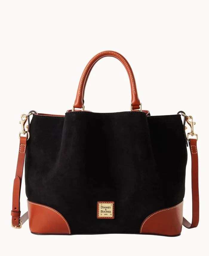 Suede Brenna Black Woman Dooney and Bourke Satchels