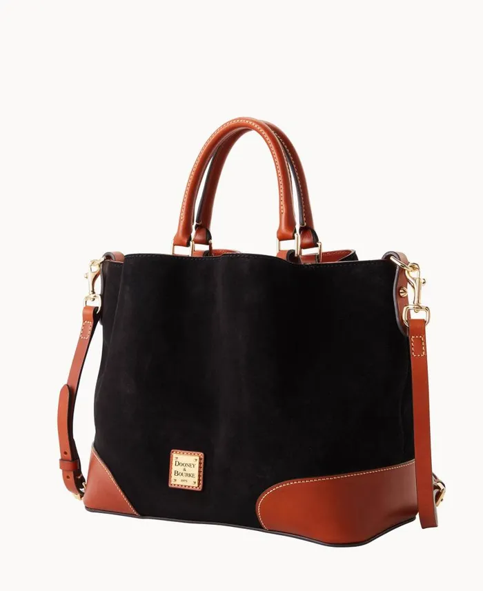 Suede Brenna Black Woman Dooney and Bourke Satchels
