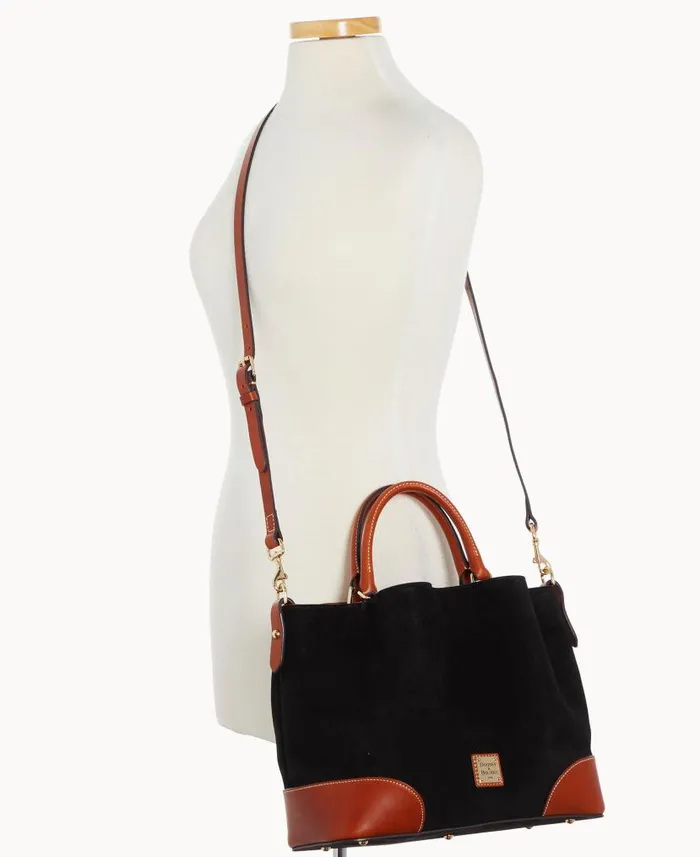 Suede Brenna Black Woman Dooney and Bourke Satchels
