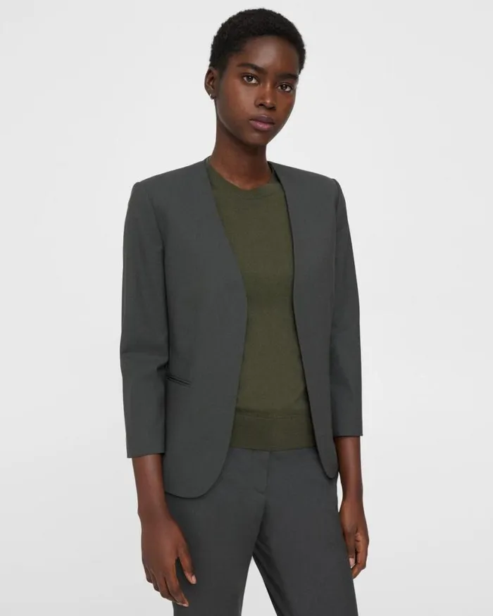 Suits Women Theory Lindrayia Blazer In Good Wool Deep Green