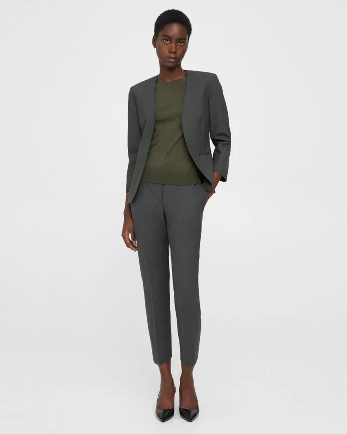 Suits Women Theory Lindrayia Blazer In Good Wool Deep Green