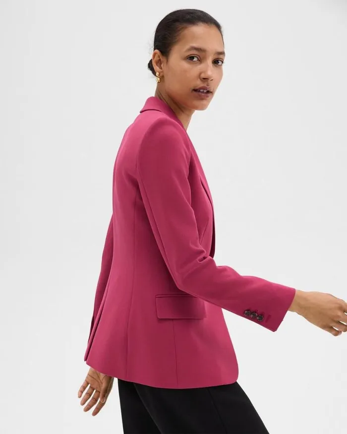 Suits Women Theory Staple Blazer In Admiral Crepe Deep Rose