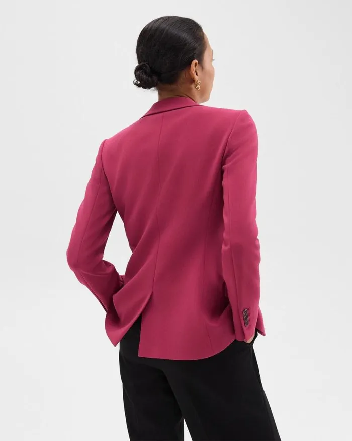 Suits Women Theory Staple Blazer In Admiral Crepe Deep Rose