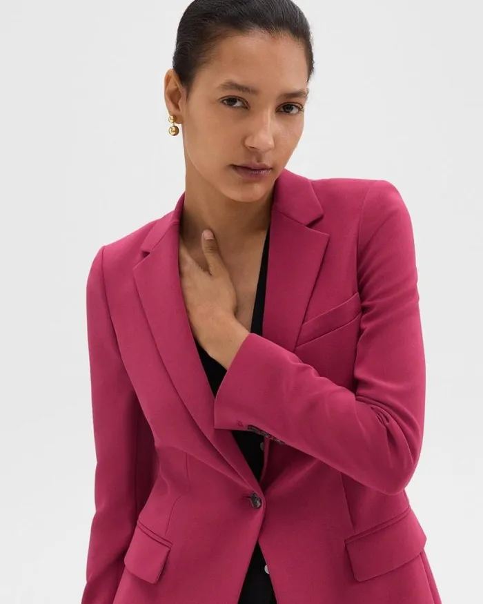 Suits Women Theory Staple Blazer In Admiral Crepe Deep Rose