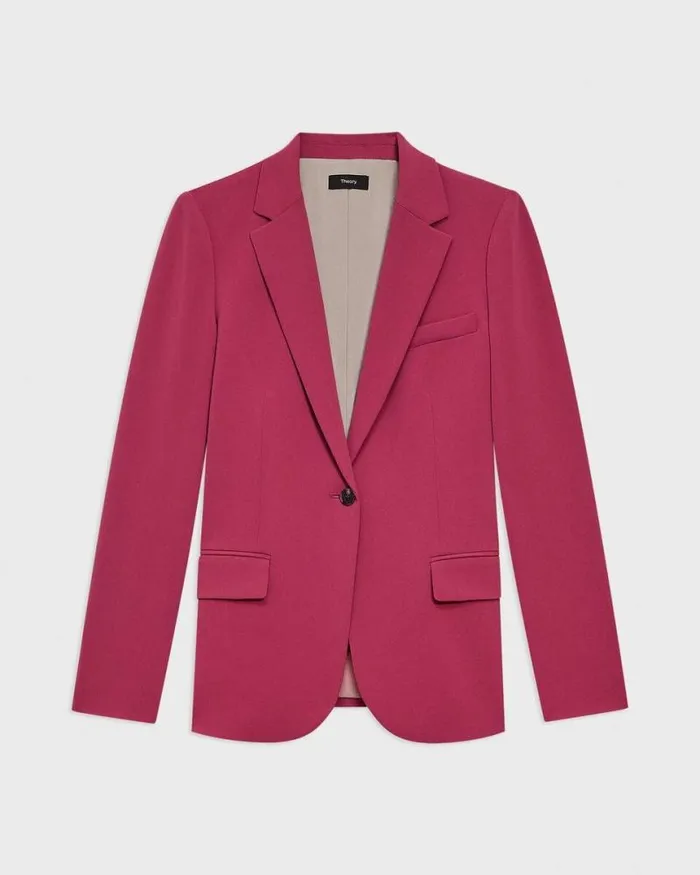Suits Women Theory Staple Blazer In Admiral Crepe Deep Rose
