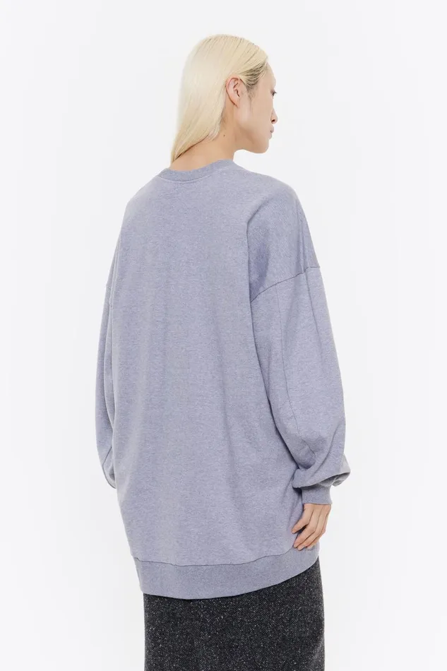Sweatshirt Oversize Logo Brod Gris Fonc Dark Grey Melange Women Bimba Y Lola Sweatshirts