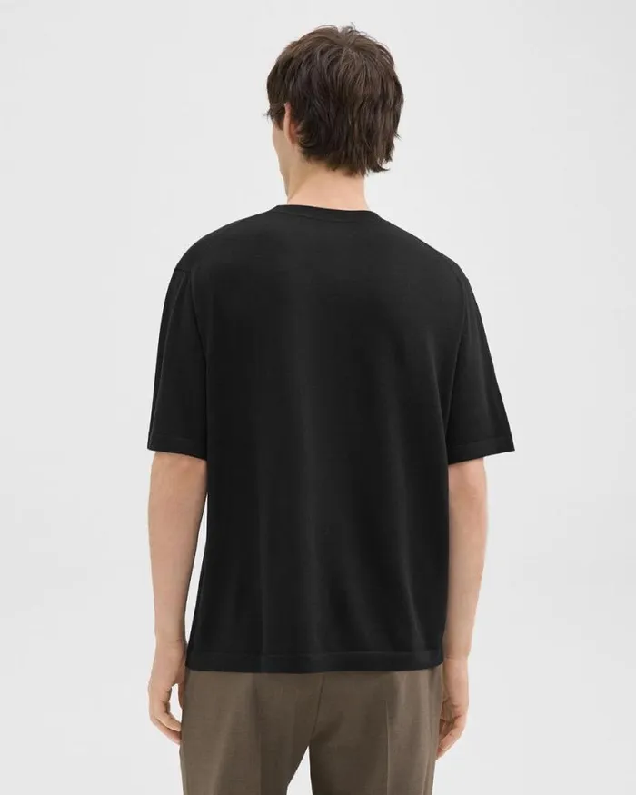 Sweaters Cardigans Men Theory Relaxed Tee In Regal Wool Black