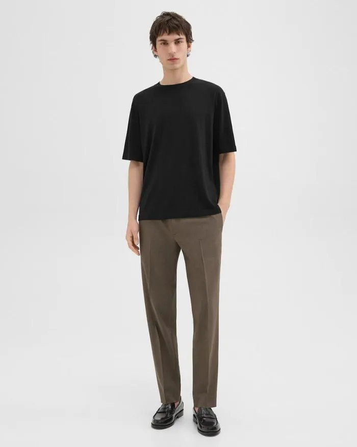Sweaters Cardigans Men Theory Relaxed Tee In Regal Wool Black
