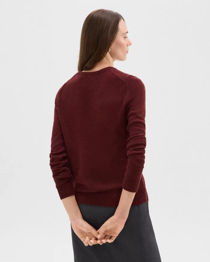 Sweaters Cardigans Women Theory Crewneck Sweater In Feather Cashmere Cordovan
