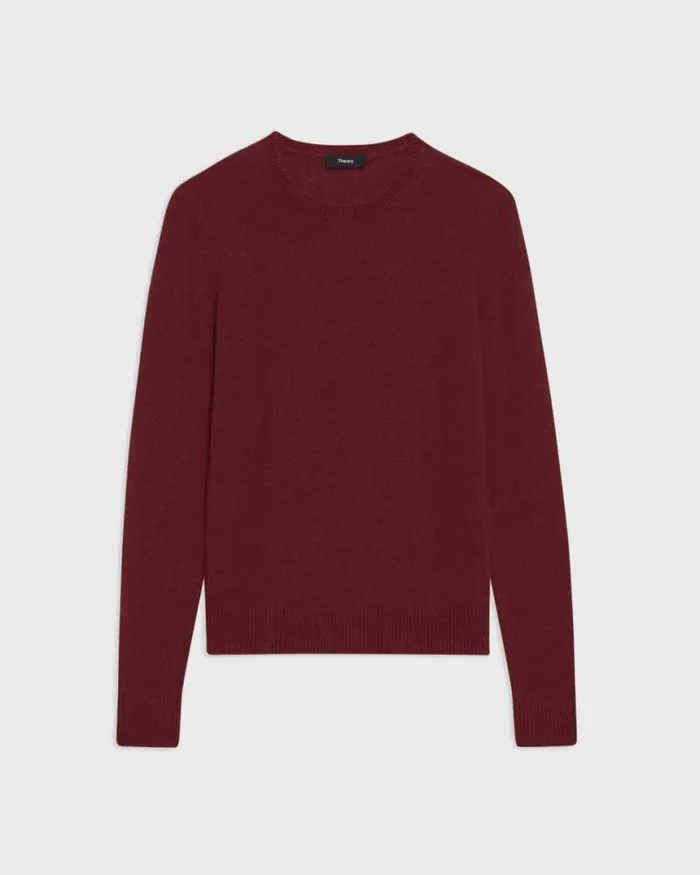 Sweaters Cardigans Women Theory Crewneck Sweater In Feather Cashmere Cordovan