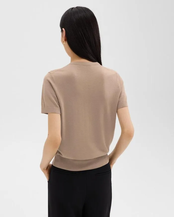 Sweaters Cardigans Women Theory Sweater Tee In Regal Wool Palomino