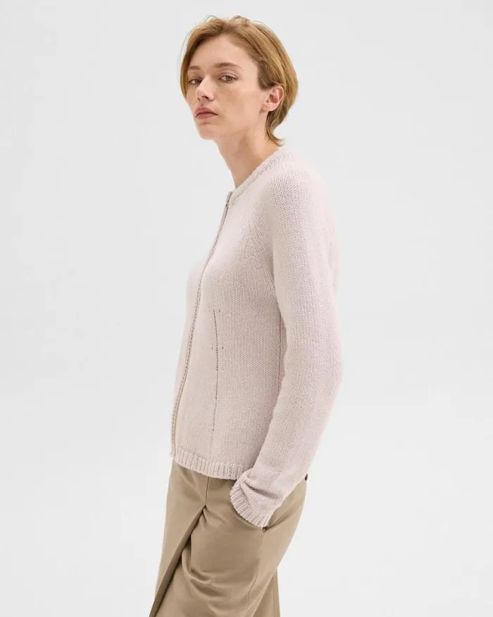 Sweaters Cardigans Women Theory ZipUp Cardigan In Felted WoolCashmere Soft Opal